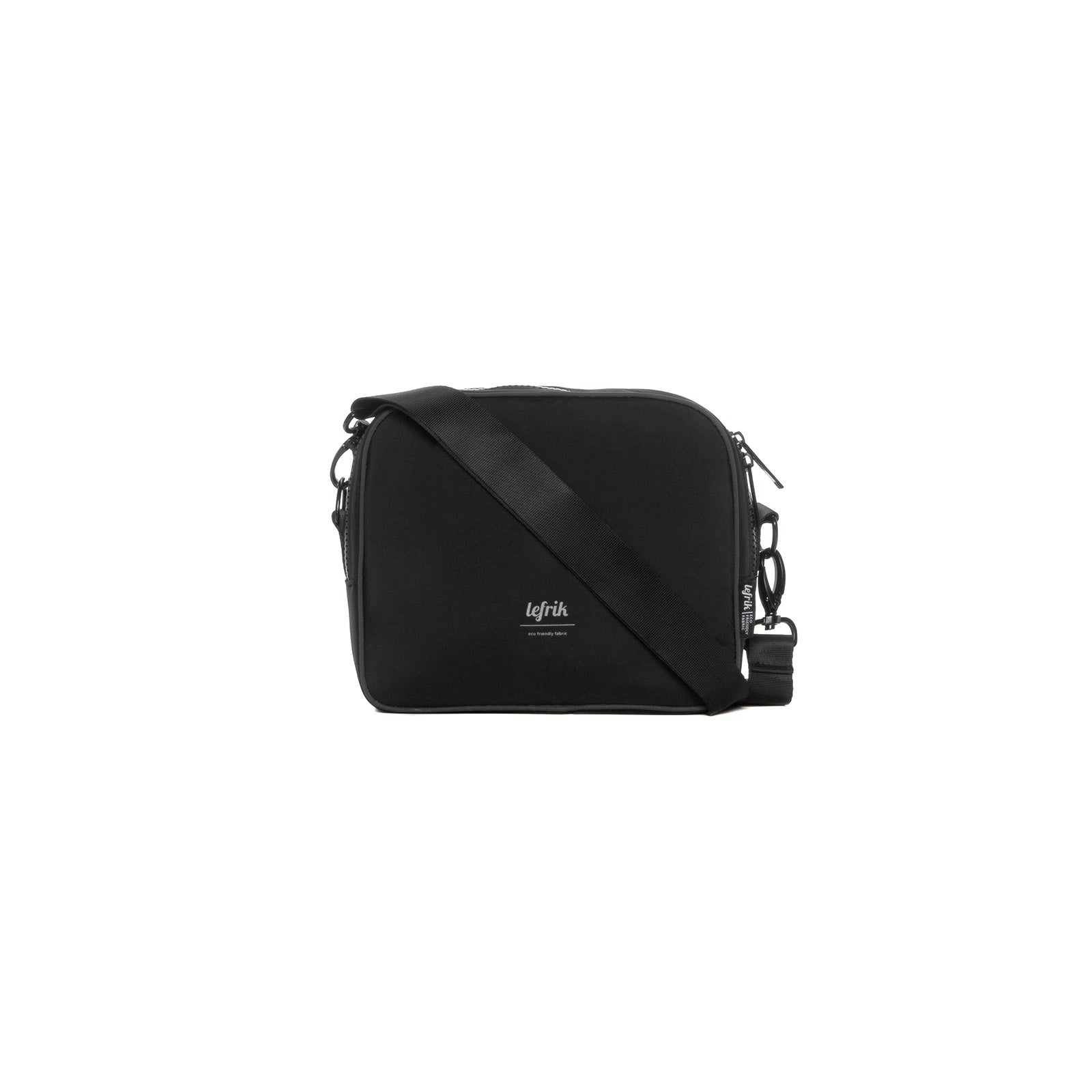 Sac bandoulière noir Tokay Tech (2,5l) fabriqué à partir de bouteilles en plastique PET recyclées de Lefrik