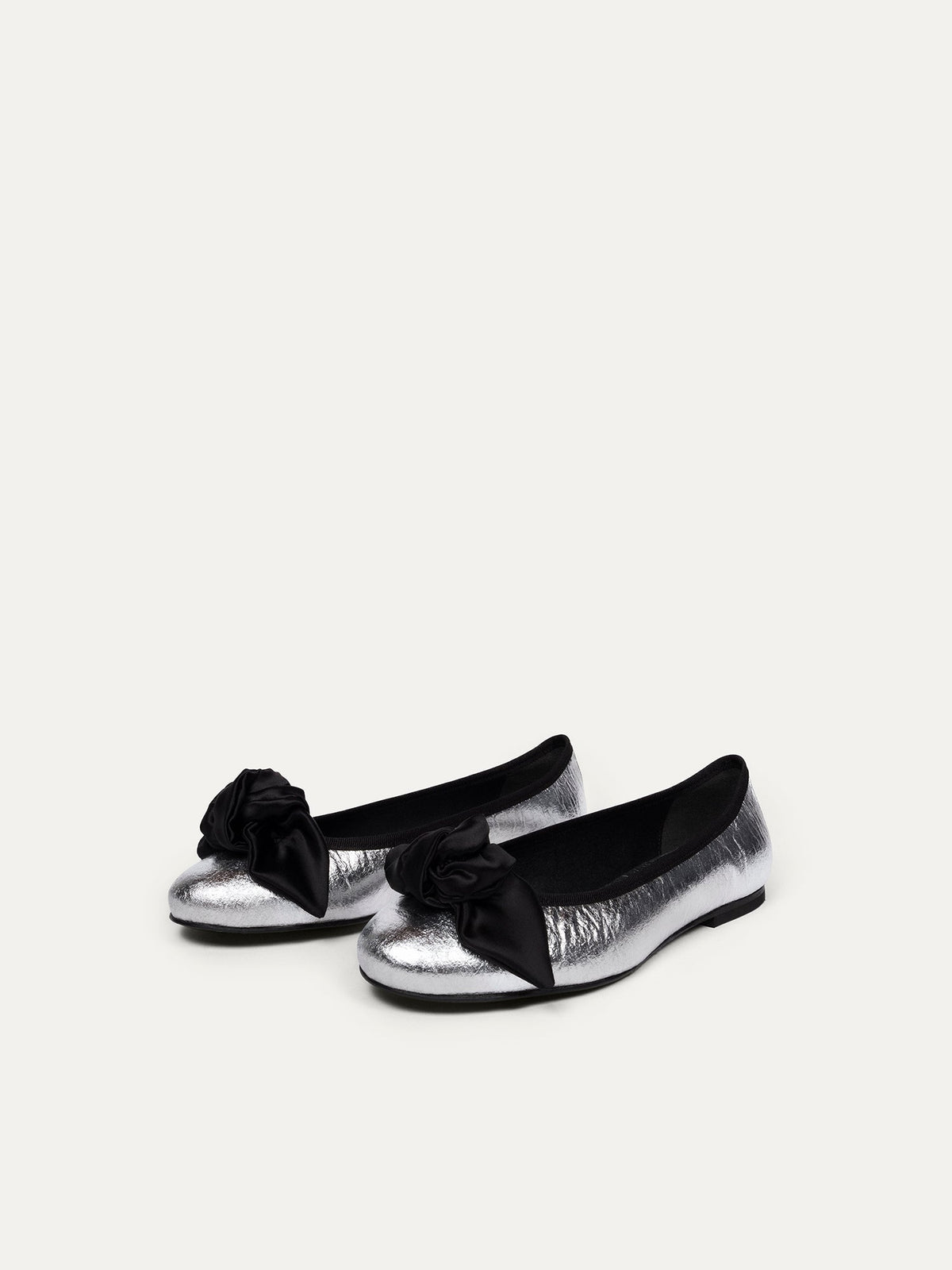 Bikkou 9:30AM Hearing in Court silver pinatex ballerina both shoes