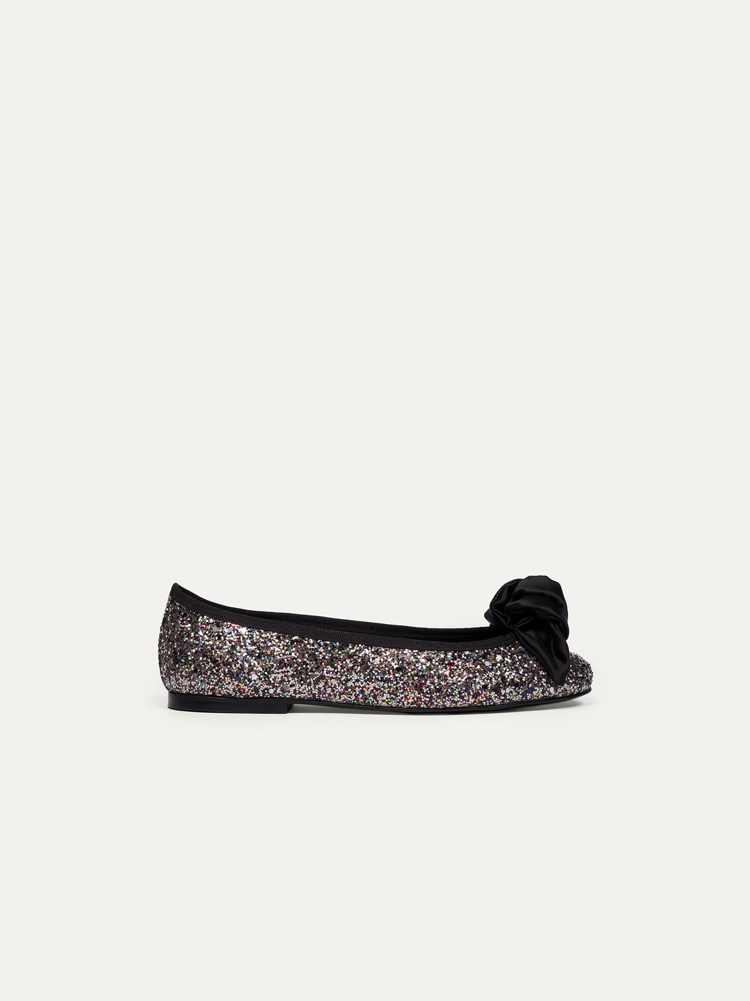 Black glitter ballerina flats 9:30 am Hearing in Court made from recycled glitter by Bikkou