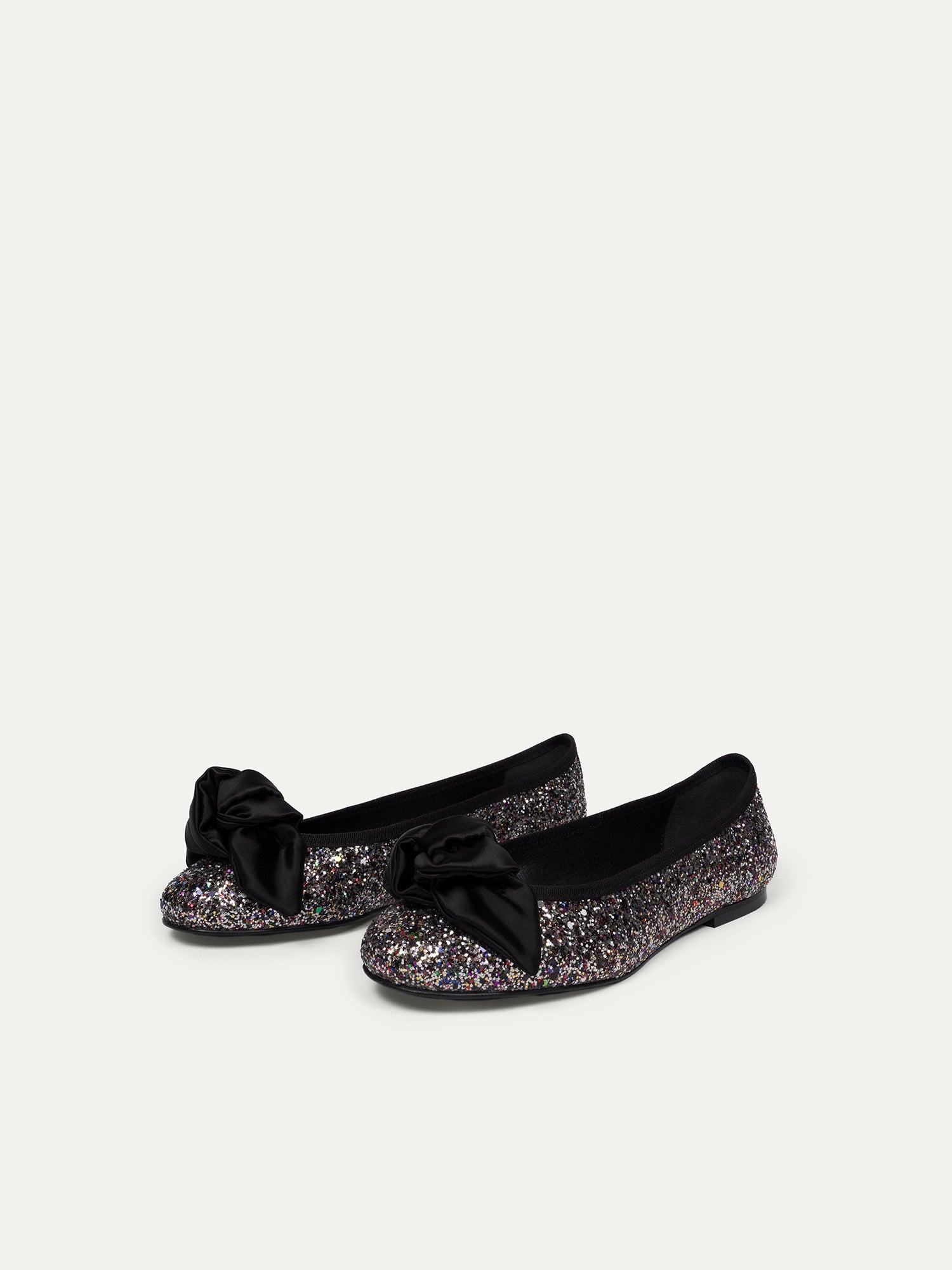 Black glitter ballerina flats 9:30 am Hearing in Court made from recycled glitter by Bikkou