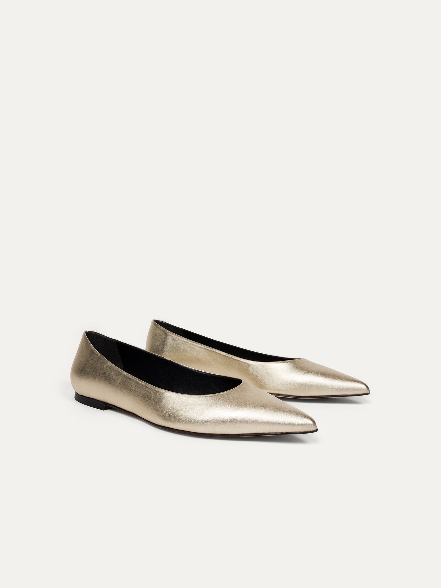Bikkou 10:30AM Running Between Offices vegan light gold pointy ballerina side view