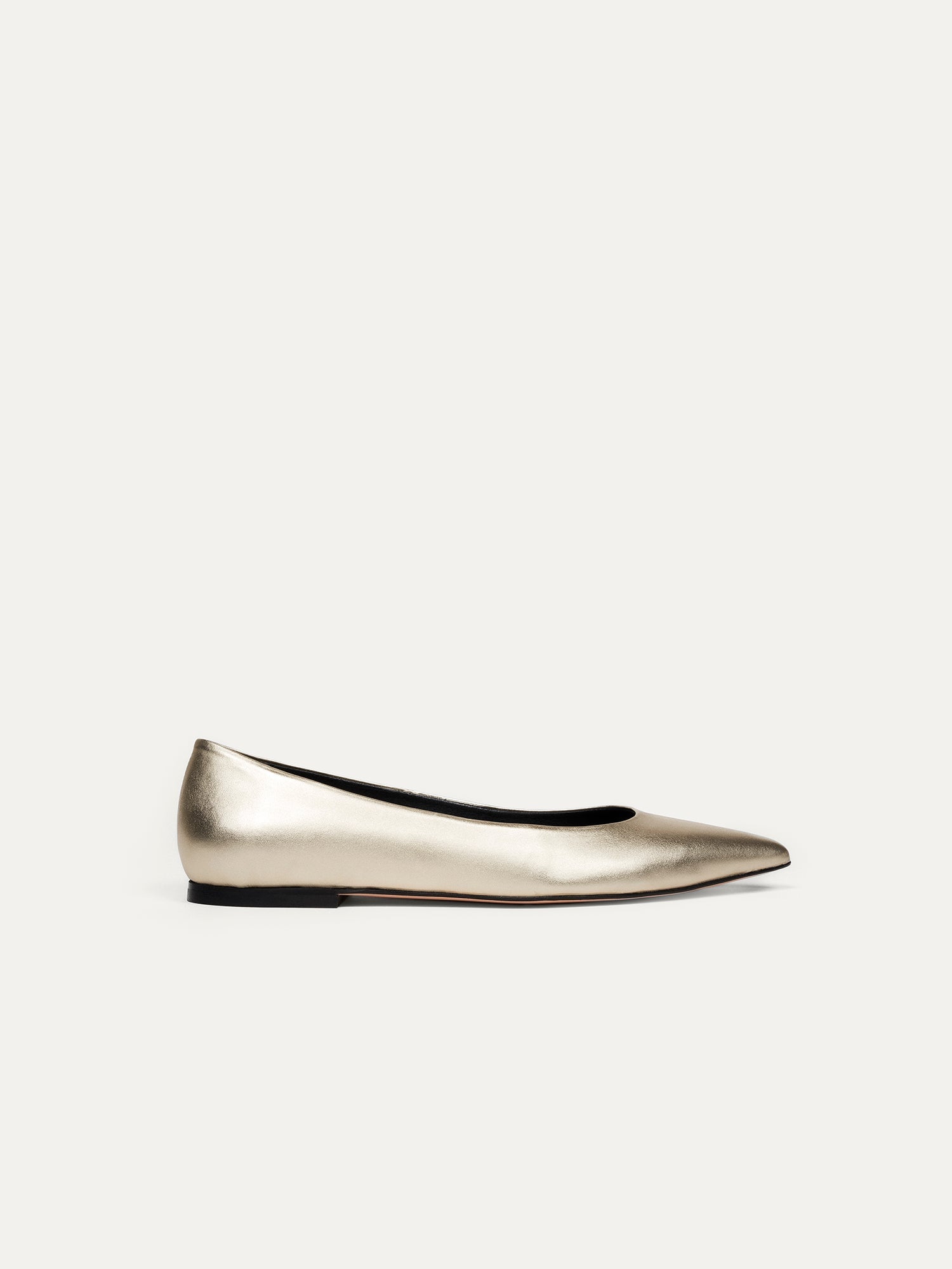 Light gold ballerina flats 10:30 am Running between offices made from recycled polyester by Bikkou