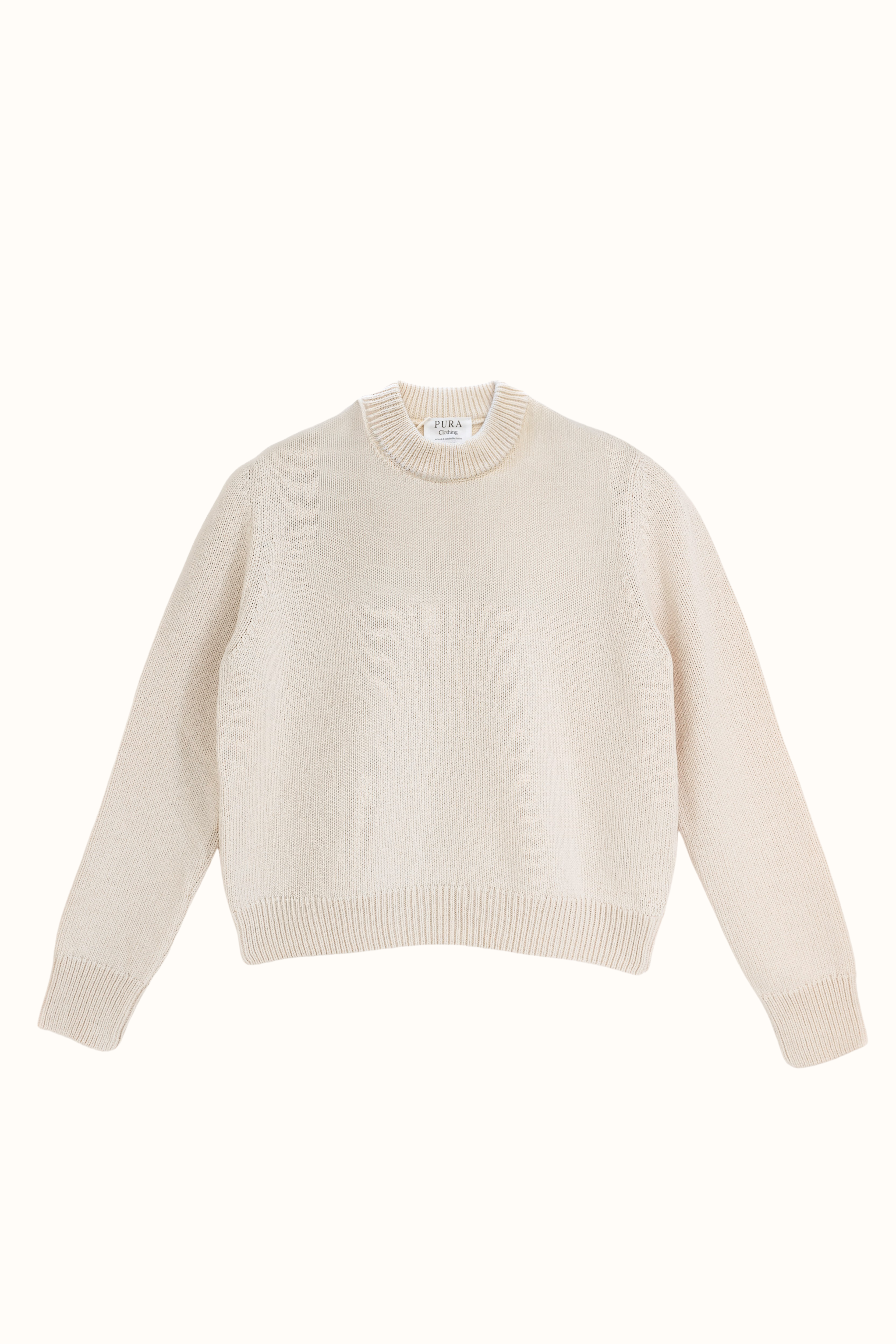 Beiger Strickpullover NITA aus Bio-Baumwolle von Pura Clothing