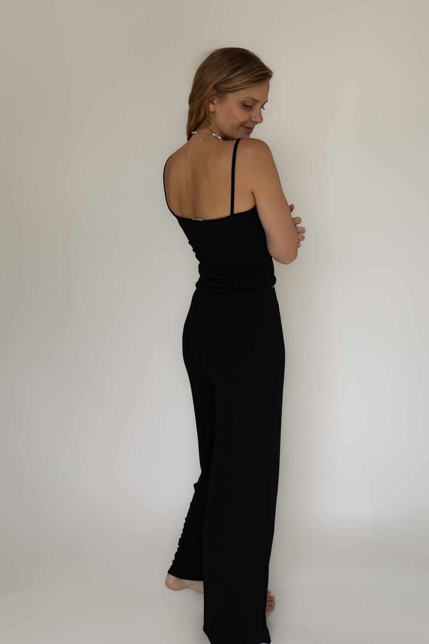Schwarze Hose Rib aus Modal von Pura Clothing