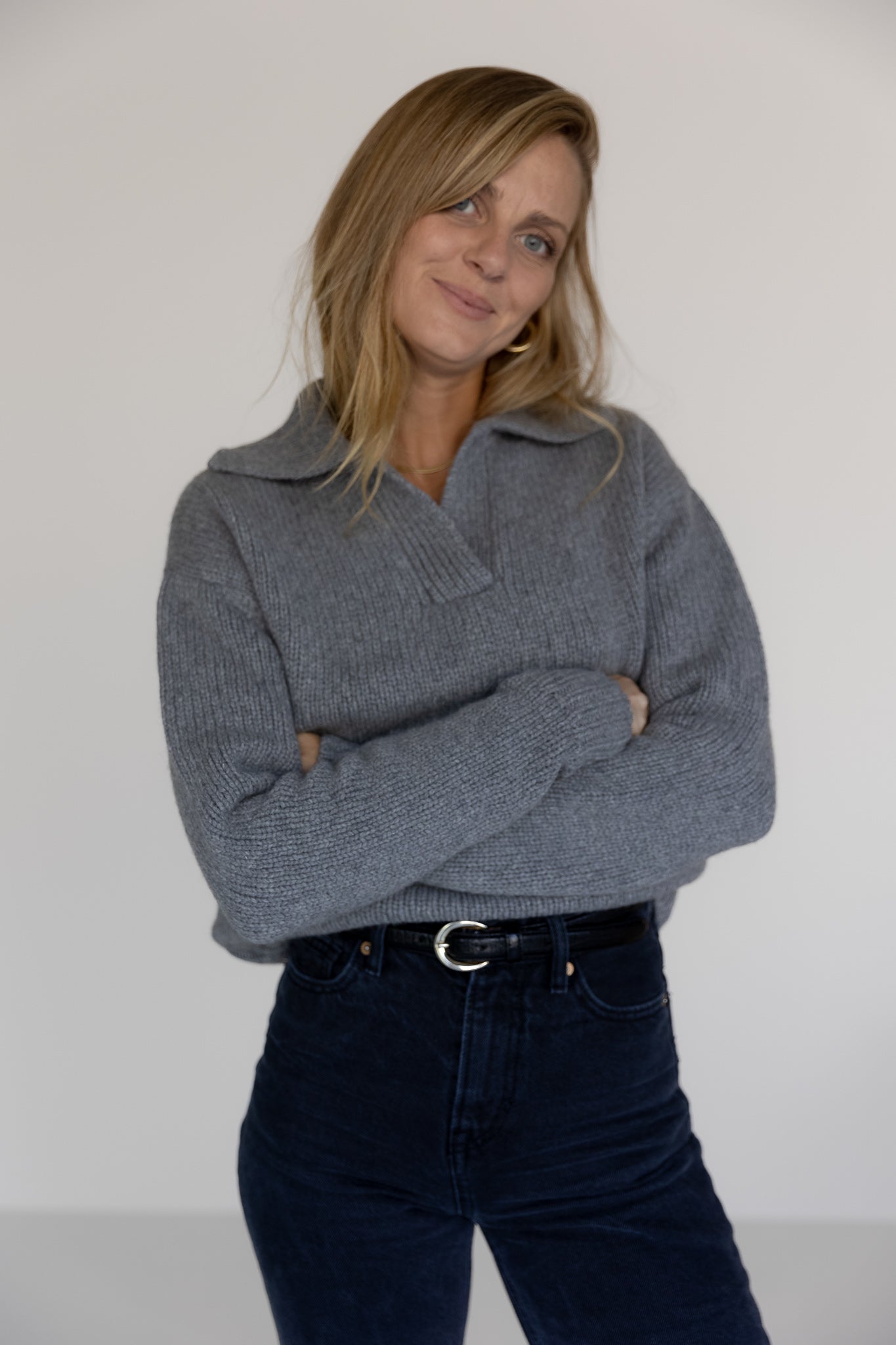 V-Neck Sweater Cashmere Grey von Pura Clothing