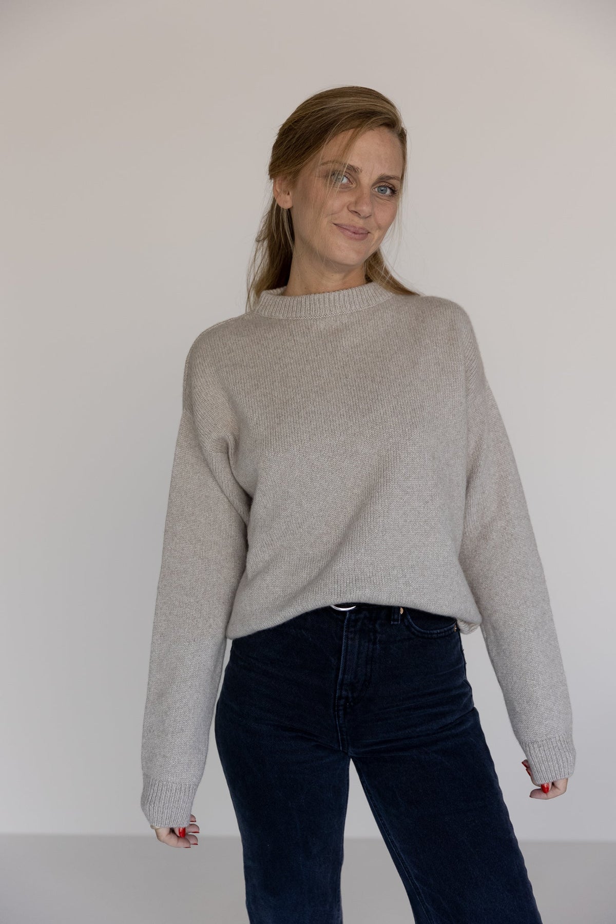 Crewneck Sweater Cashmere/Silk Greige