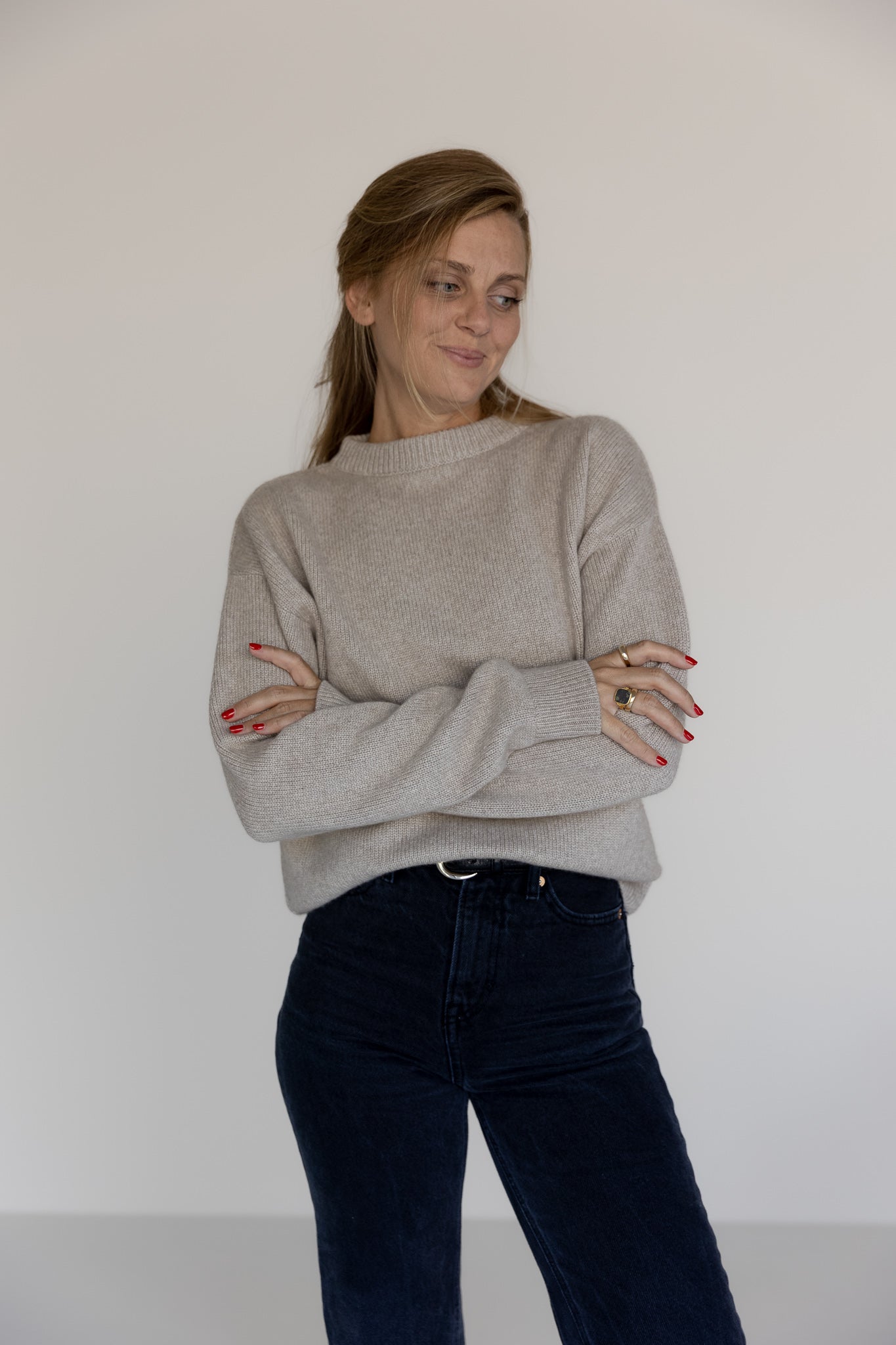 Crewneck Sweater Cashmere/Silk Greige