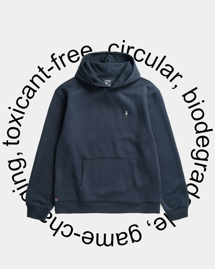 Sweat à capuche bleu foncé TreeHoodie Circular en 100% NaNea par Nikin