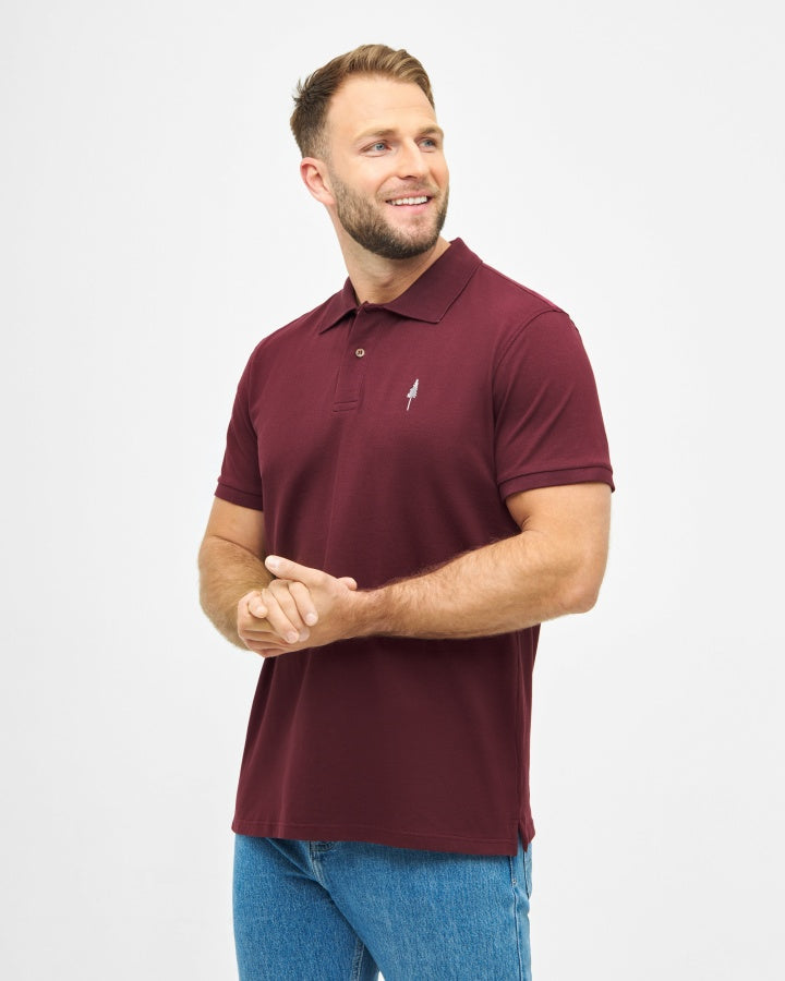 TreePolo Bordeaux en coton biologique par NIKIN