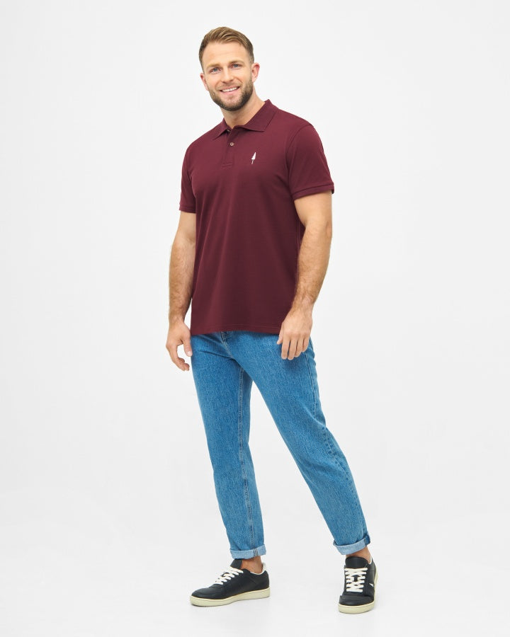 TreePolo Bordeaux made of organic cotton by NIKIN