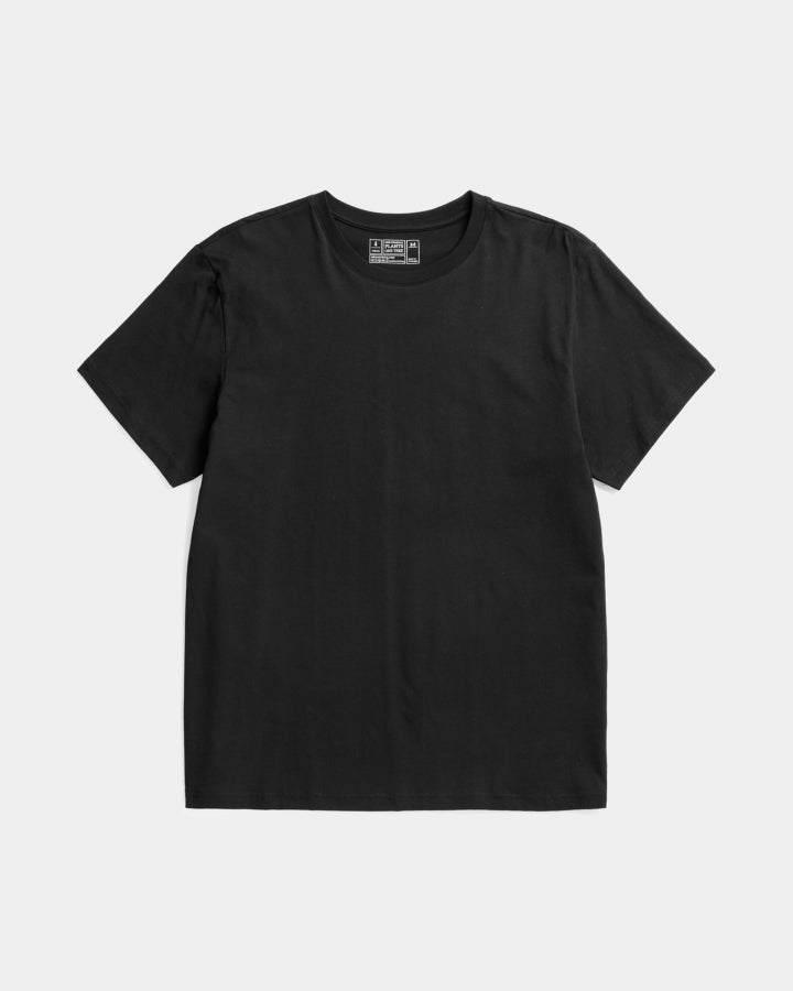 Black T-Shirt TreeShirt Plain made of 100% organic cotton by Nikin
