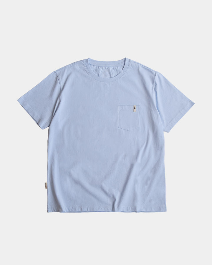 T-shirt bleu clair TreeShirt Pocket Mono Relaxed en 100 % coton recyclé de Nikin