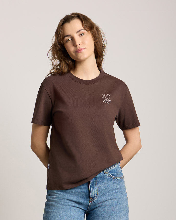 Braunes T-Shirt Tree Out Of Office aus Bio-Baumwolle von Nikin