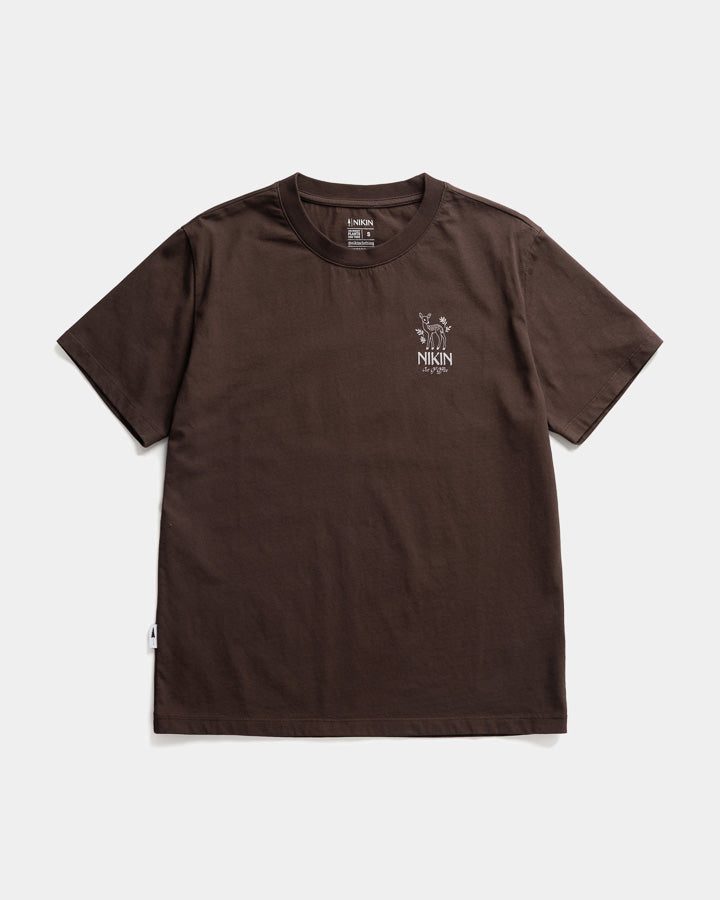 Braunes T-Shirt Tree Out Of Office aus Bio-Baumwolle von Nikin