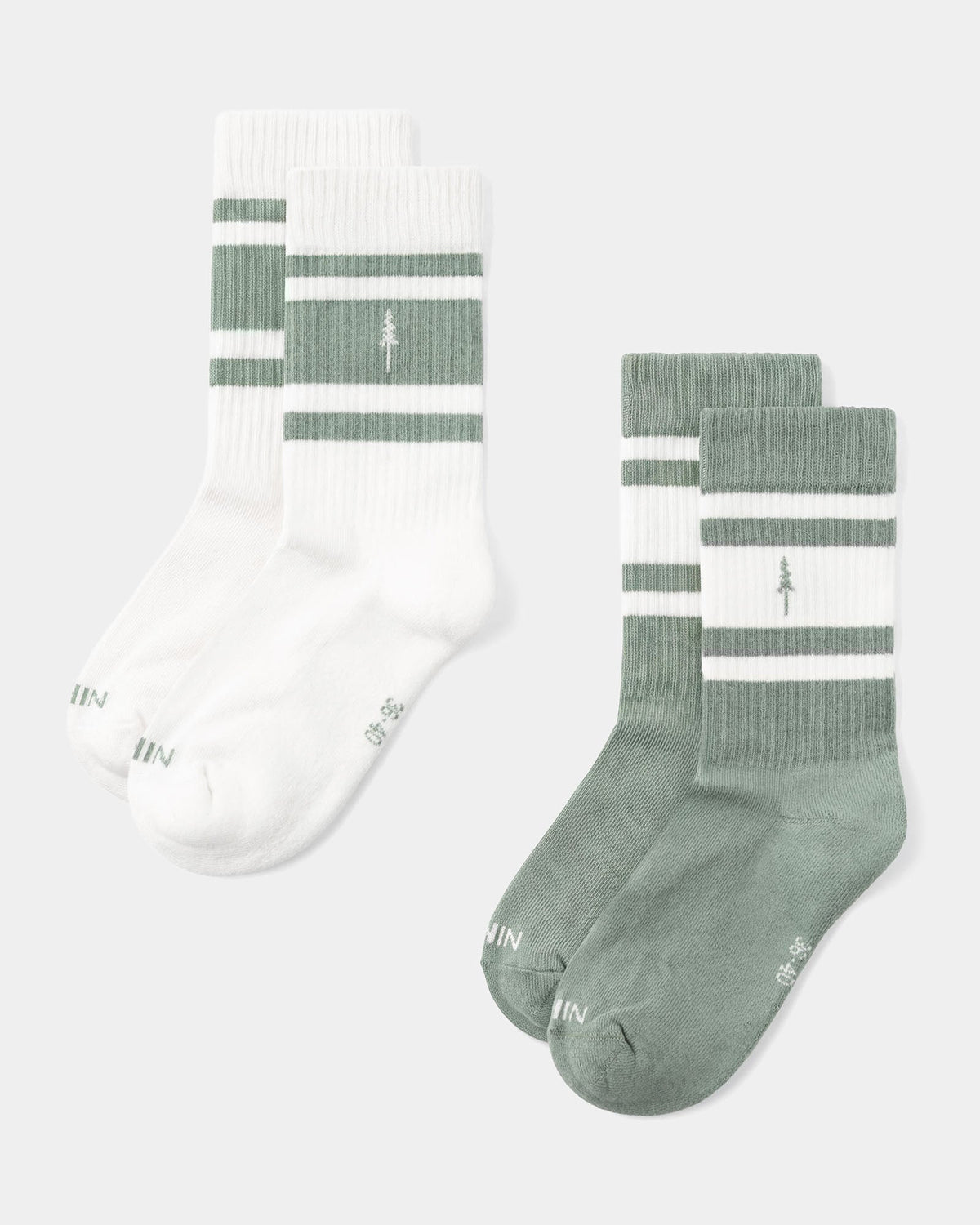 Grüne & Weisse Socken TreeSocks Ribbed aus Bio-Baumwolle von Nikin