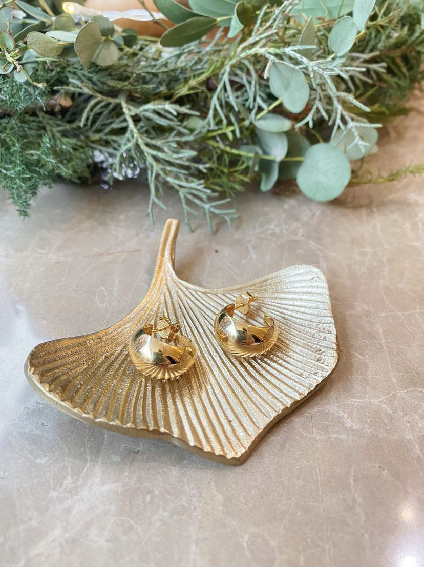 Small Smooth Hoops SAVOY in gold by V Design Lab