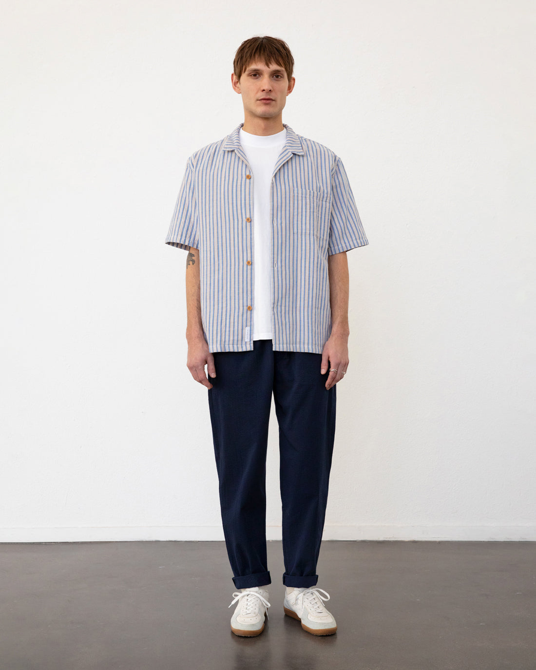 Striped Bowling shirt made from 100% organic cotton by Rotholz