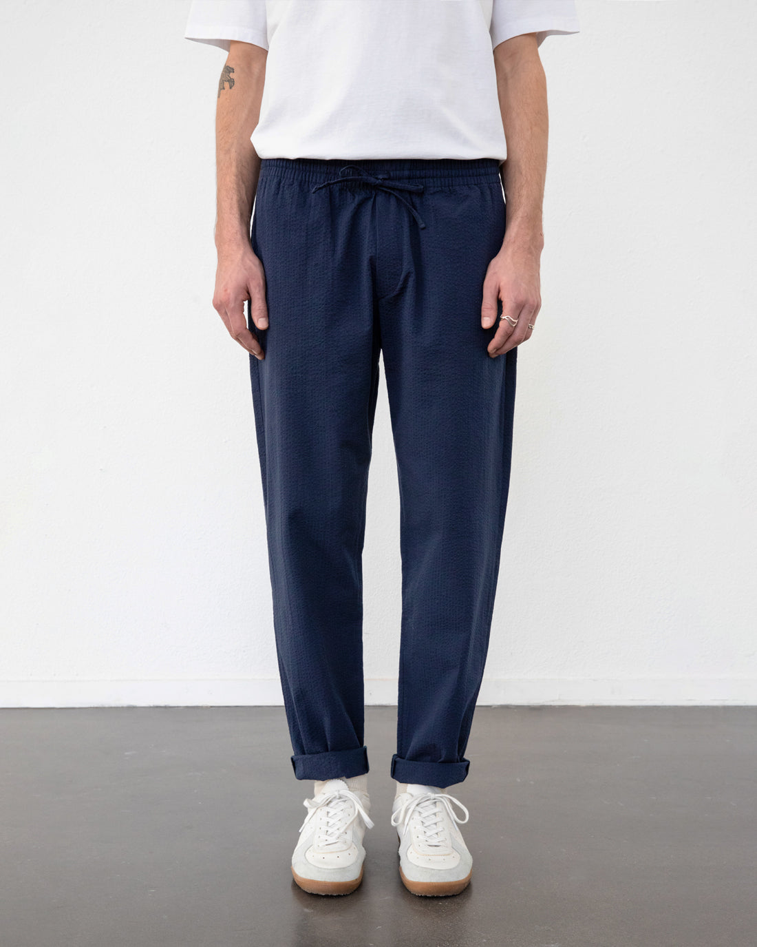 Pantalon bleu foncé en coton 100 % biologique de Rotholz