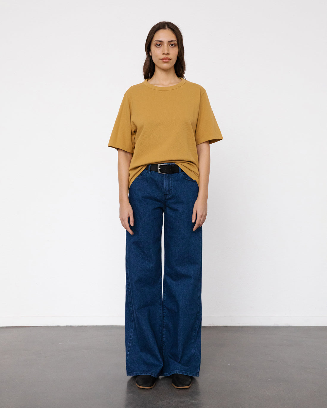 Yellow waffle T-shirt made from 100% organic cotton by Rotholz