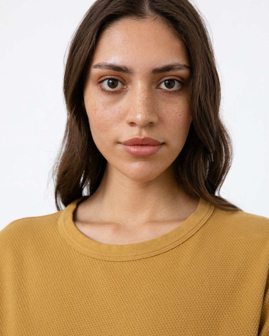 Yellow waffle T-shirt made from 100% organic cotton by Rotholz