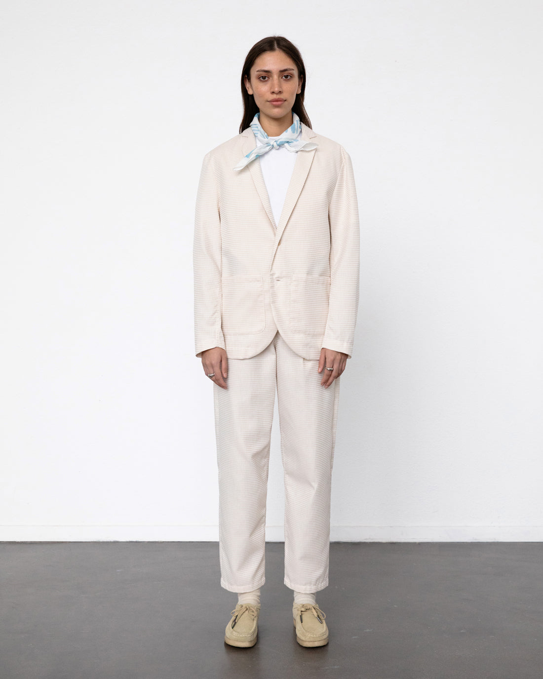 Beige blazer casual waffle made of 100% organic cotton by Rotholz
