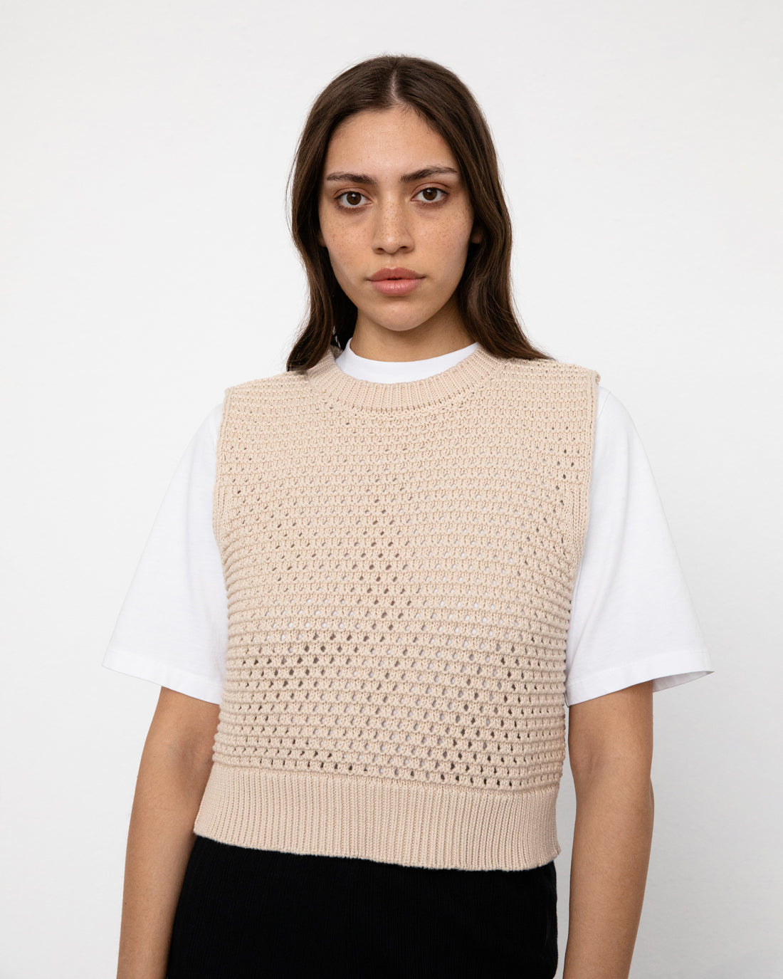 Beige Strickweste aus 100% Bio-Baumwolle von Rotholz