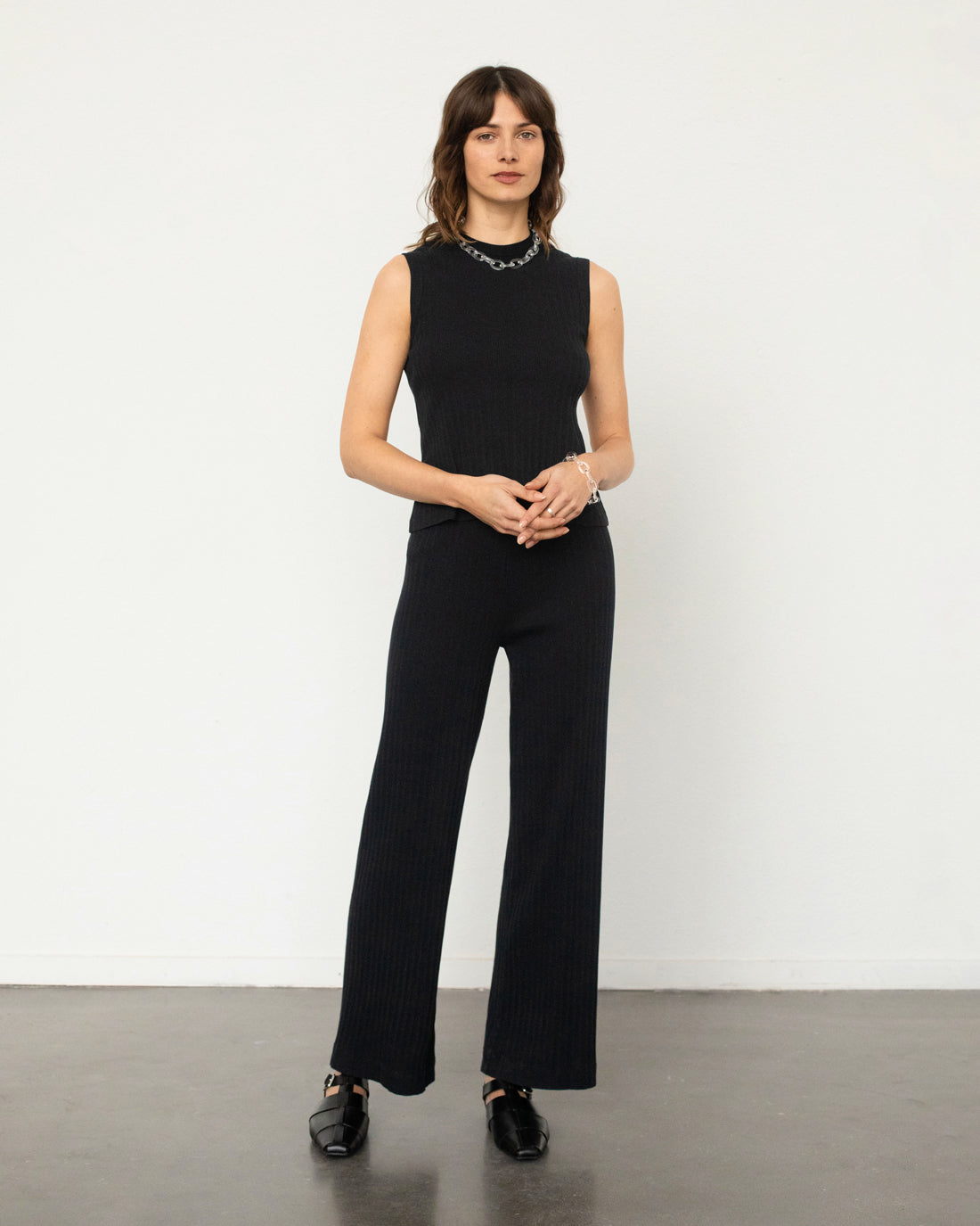 Pantalon noir en coton 100% biologique de Rotholz
