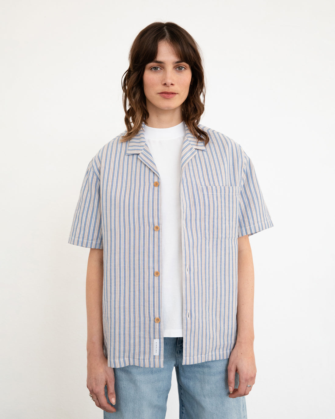 Striped Bowling shirt made from 100% organic cotton by Rotholz