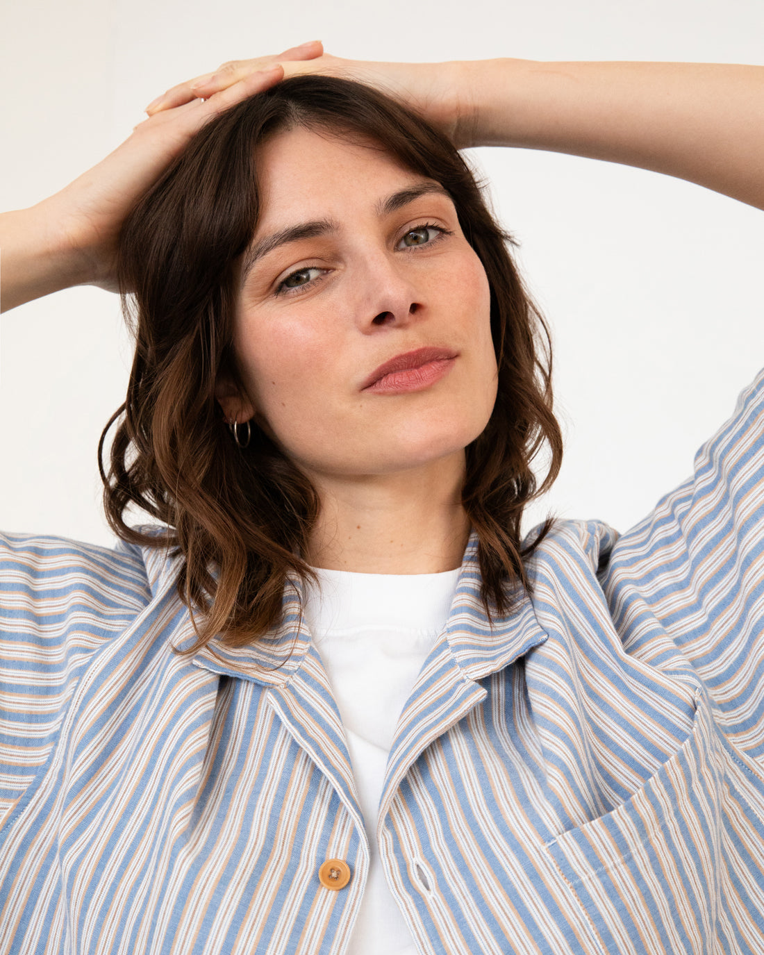 Striped Bowling shirt made from 100% organic cotton by Rotholz