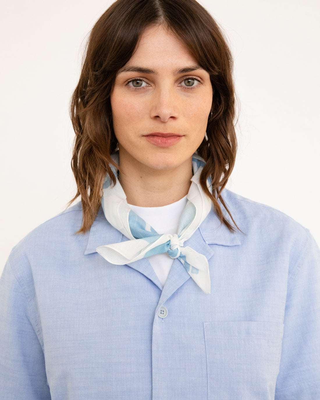Blue bowling shirt made from 100% organic cotton by Rotholz