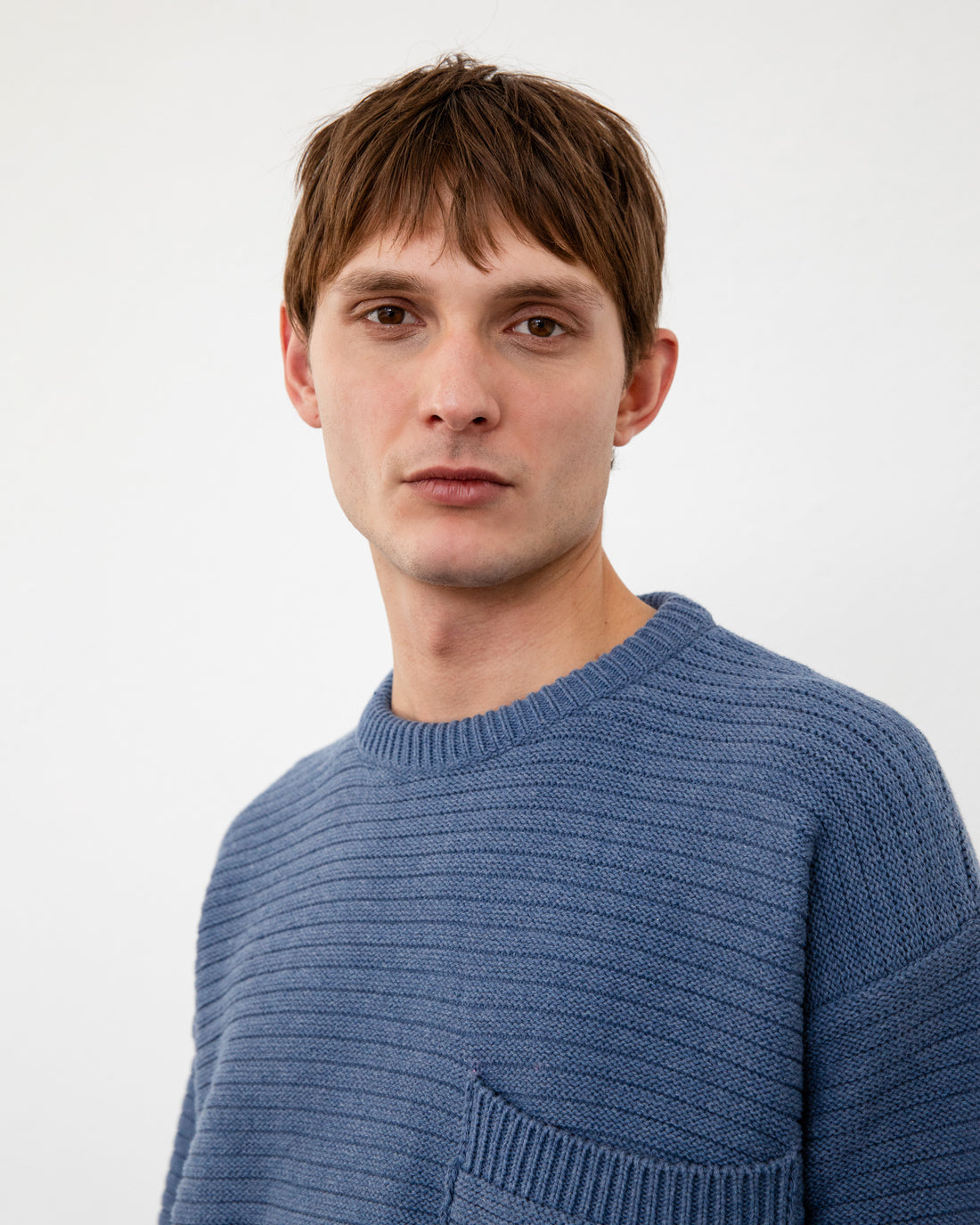 Blauer Strickpullover aus 100% Bio-Baumwolle von Rotholz