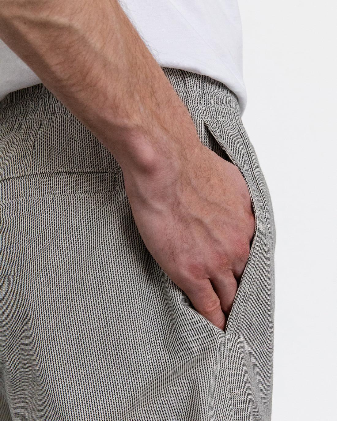 Pantalon rayé gris en coton 100 % biologique de Rotholz