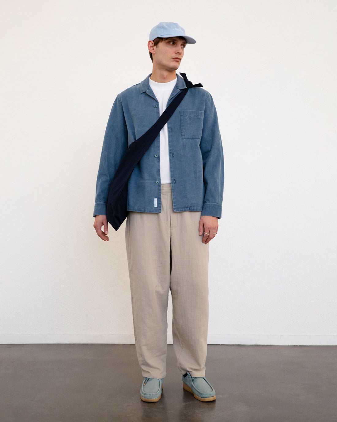 Blue shirt made from 100% recycled denim by Rotholz
