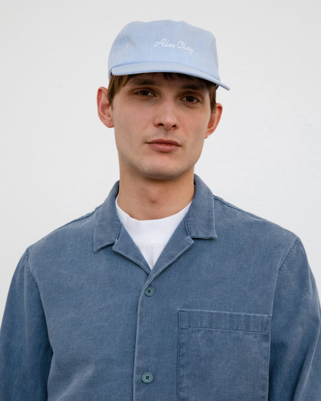 Blue shirt made from 100% recycled denim by Rotholz