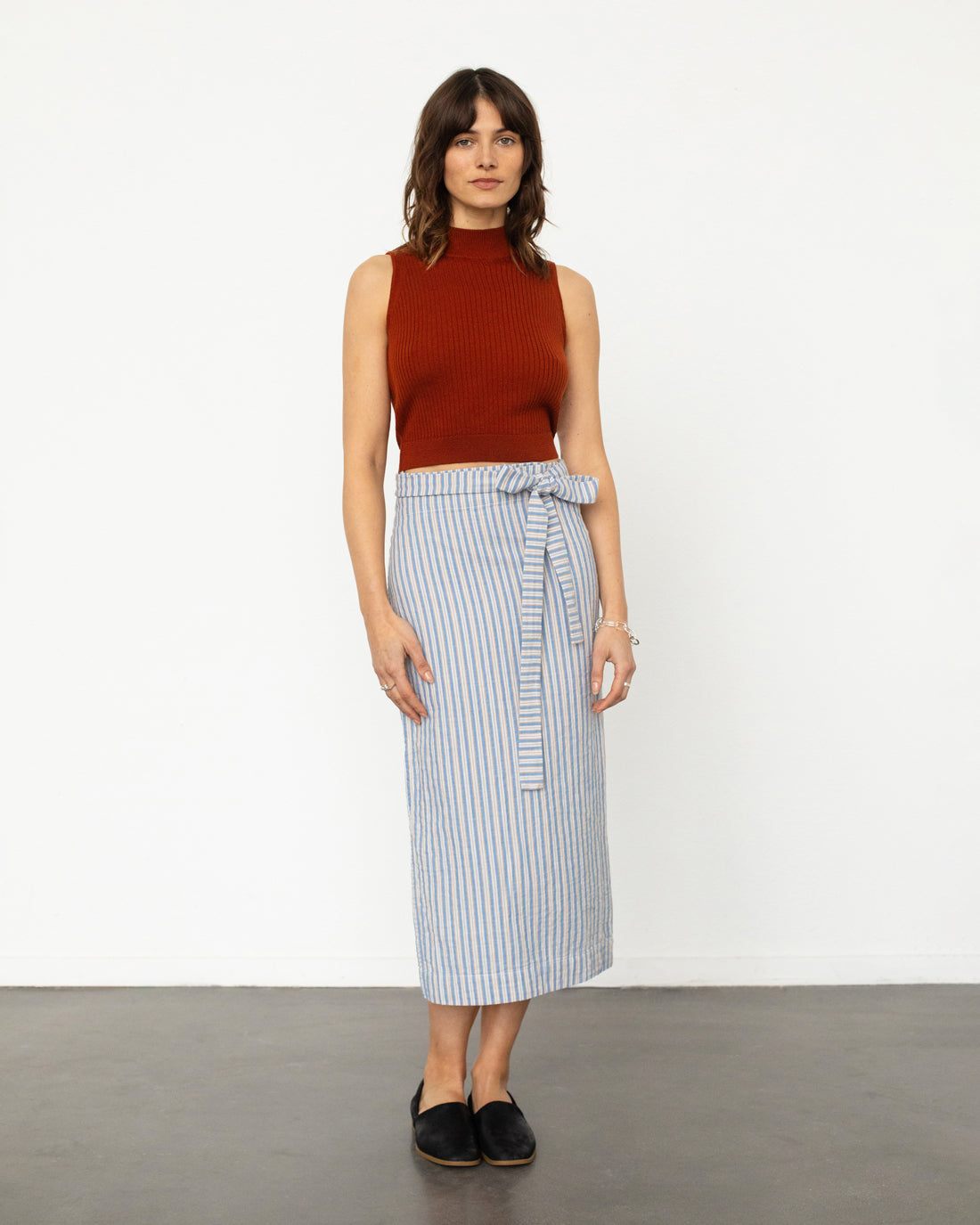 Striped wrap skirt made from 100% organic cotton by Rotholz