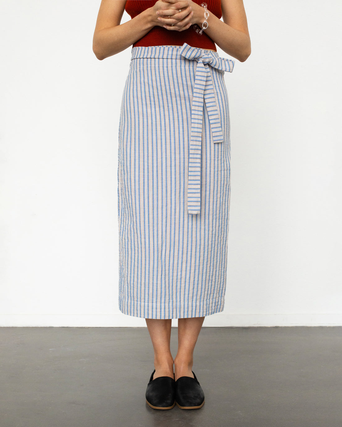 Striped wrap skirt made from 100% organic cotton by Rotholz