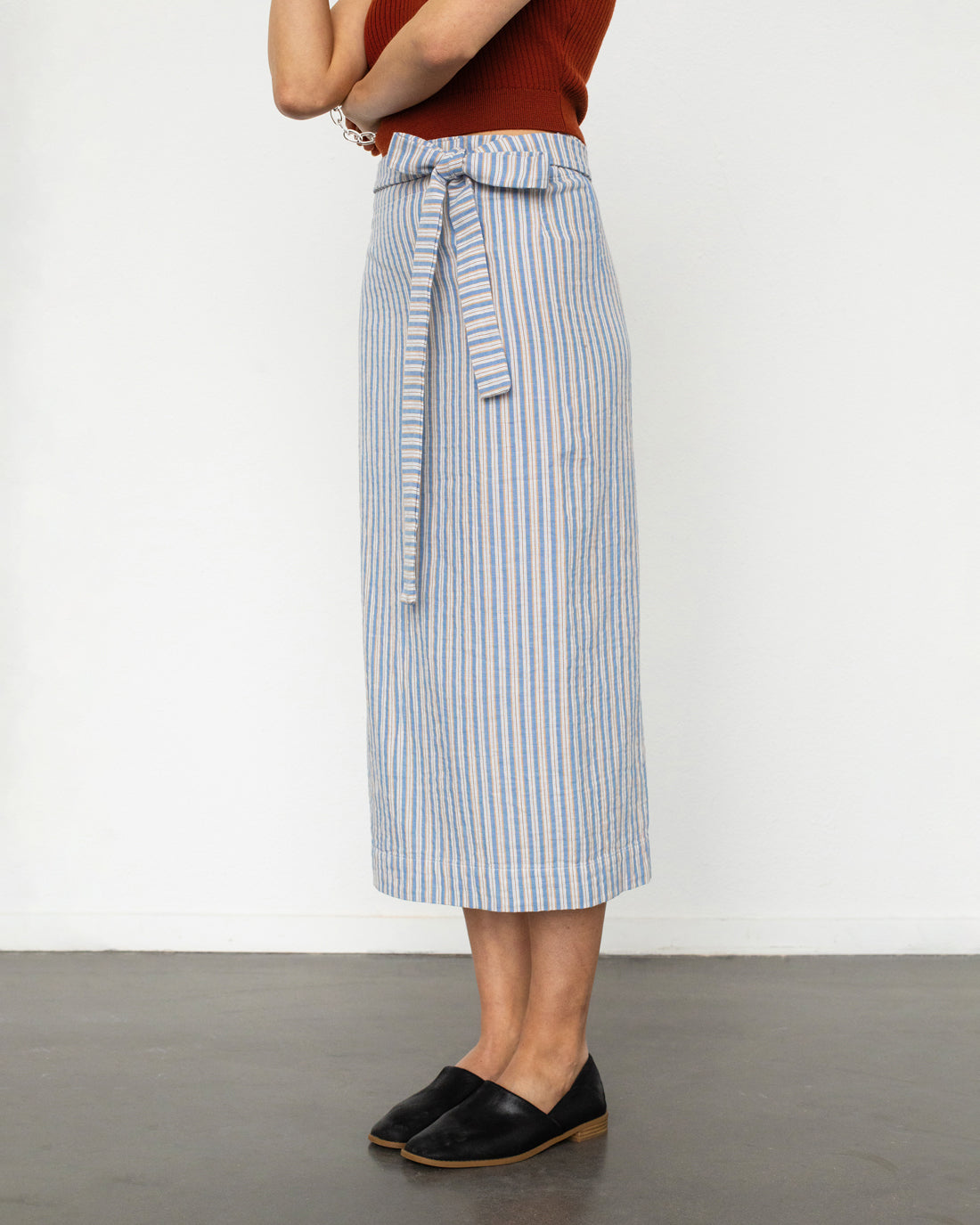 Striped wrap skirt made from 100% organic cotton by Rotholz