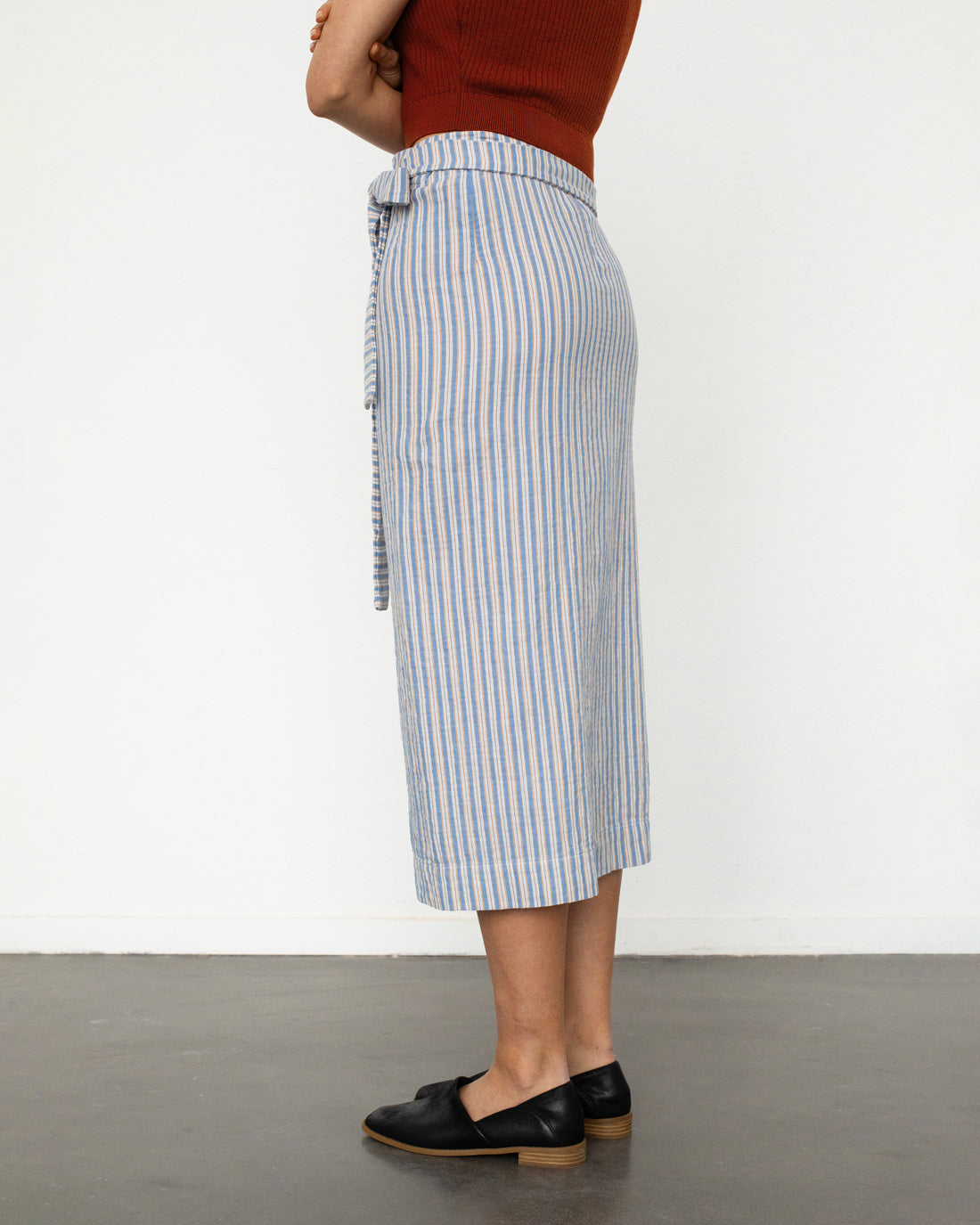 Striped wrap skirt made from 100% organic cotton by Rotholz