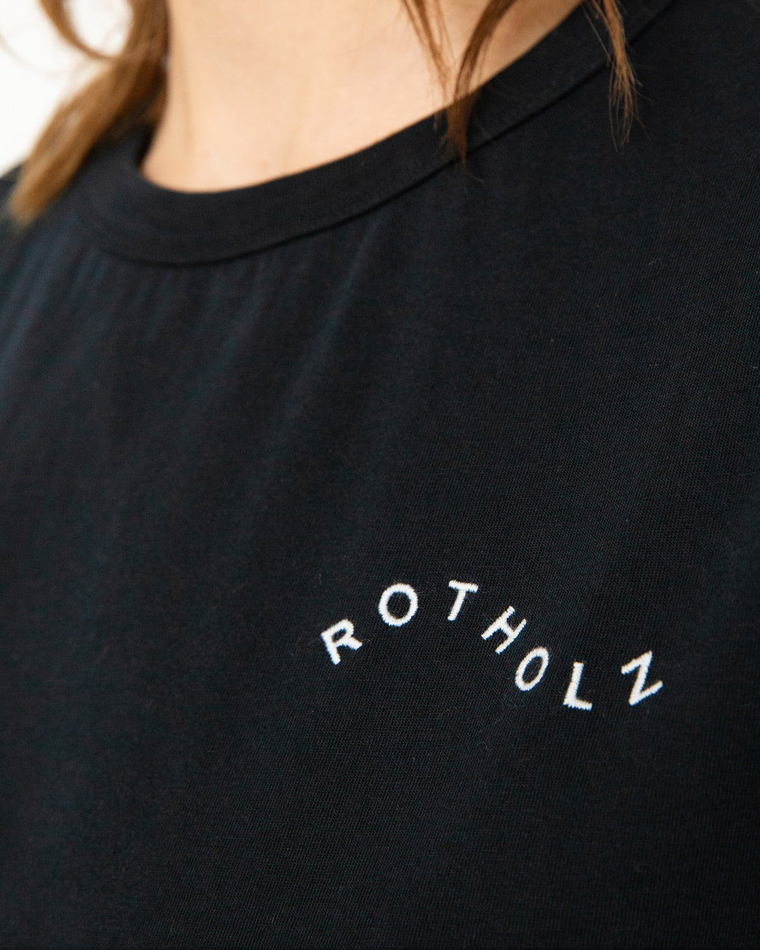 Black T-Shirt Wavy Logo made of 100% organic cotton by Rotholz