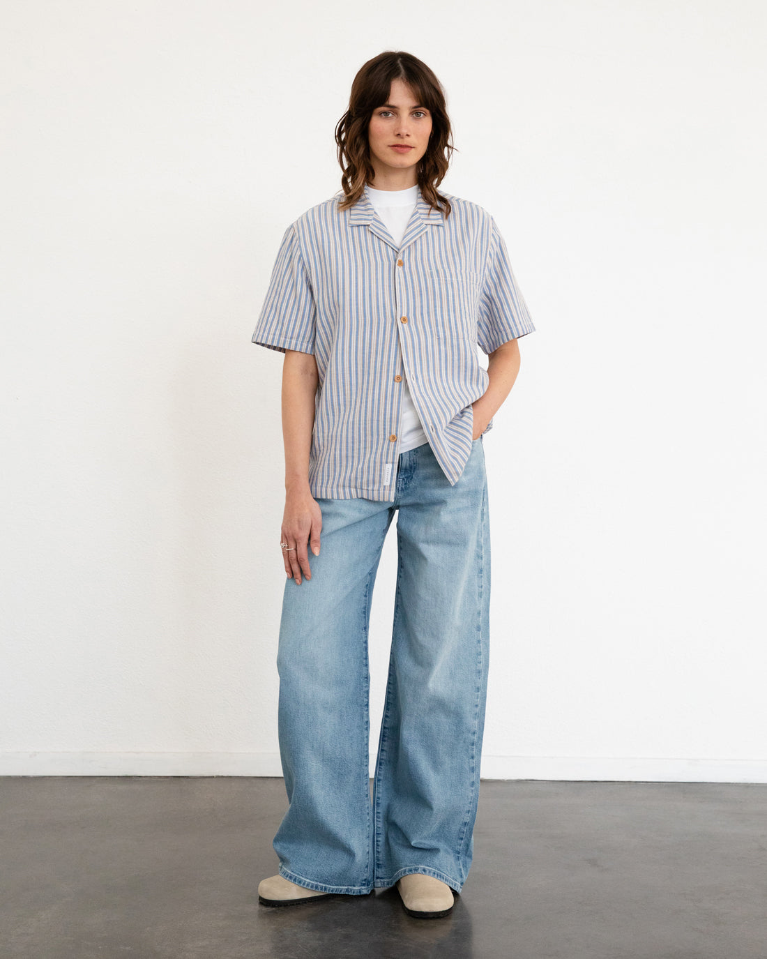 Striped Bowling shirt made from 100% organic cotton by Rotholz