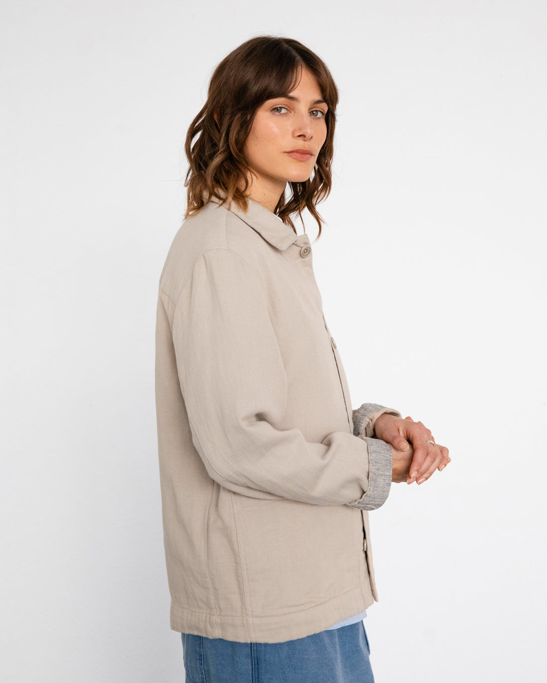 Veste beige en 100% coton biologique de Rotholz