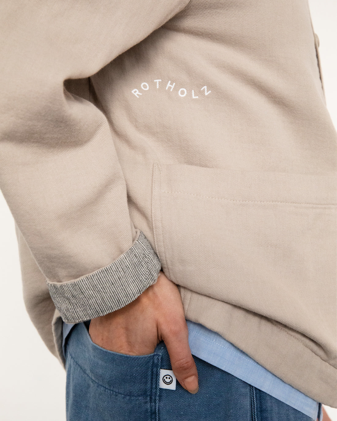 Veste beige en 100% coton biologique de Rotholz
