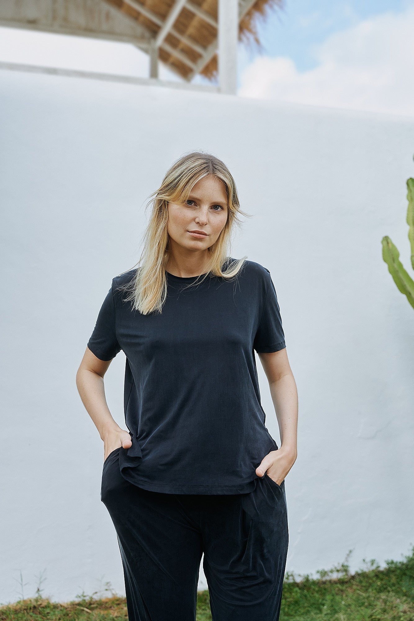 Black cupro shirt from MOYA KALA