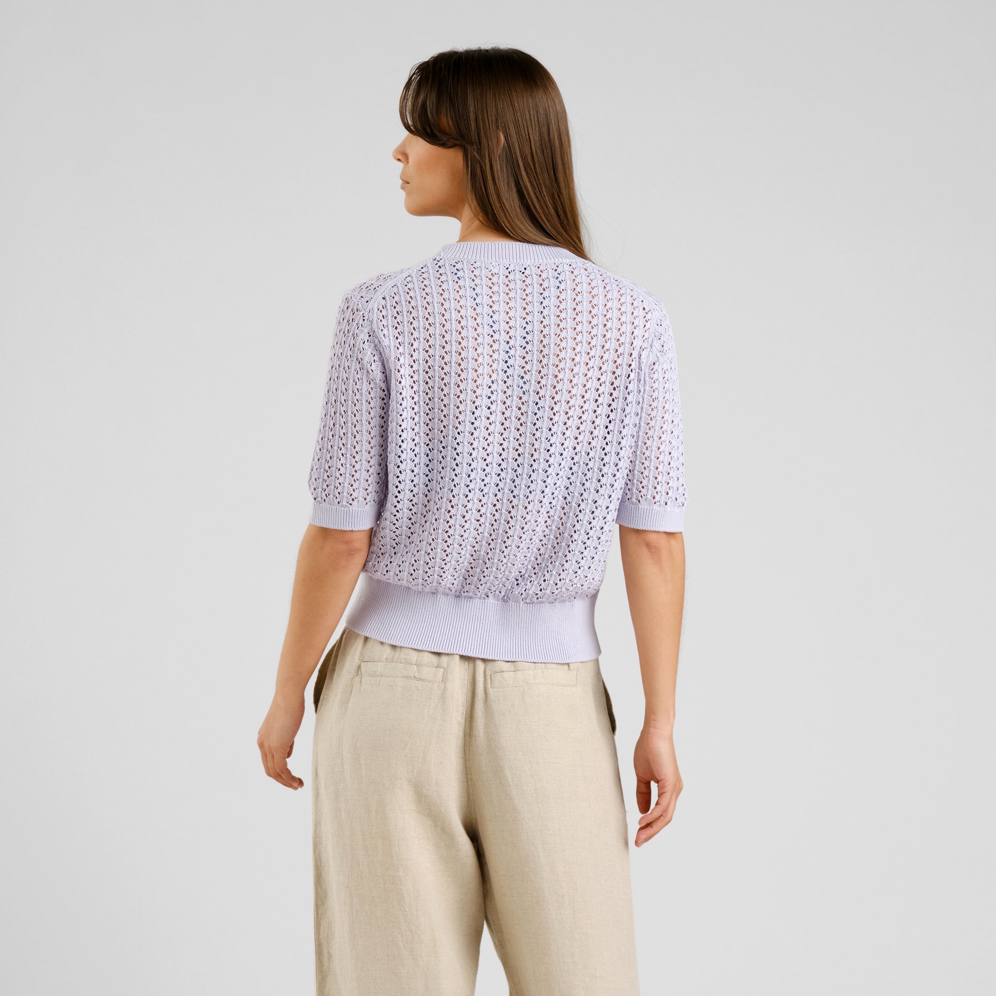 Flen knitted shirt made of organic cotton by Dedicated in purple