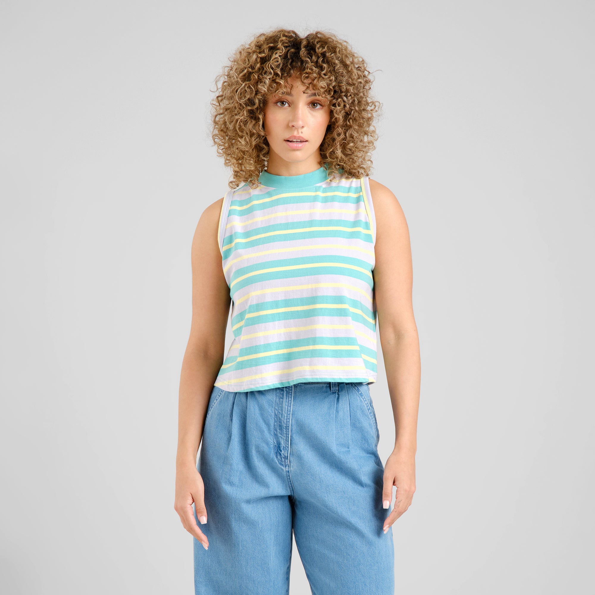 Boxy Top Namsos colorful striped made of organic cotton