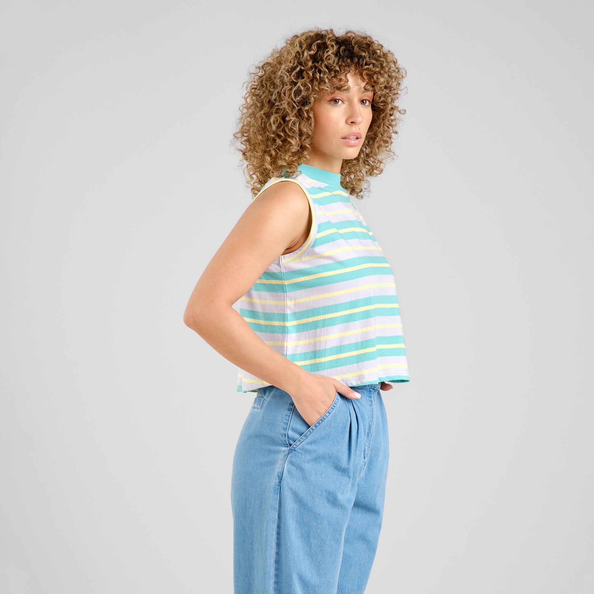 Boxy Top Namsos colorful striped made of organic cotton