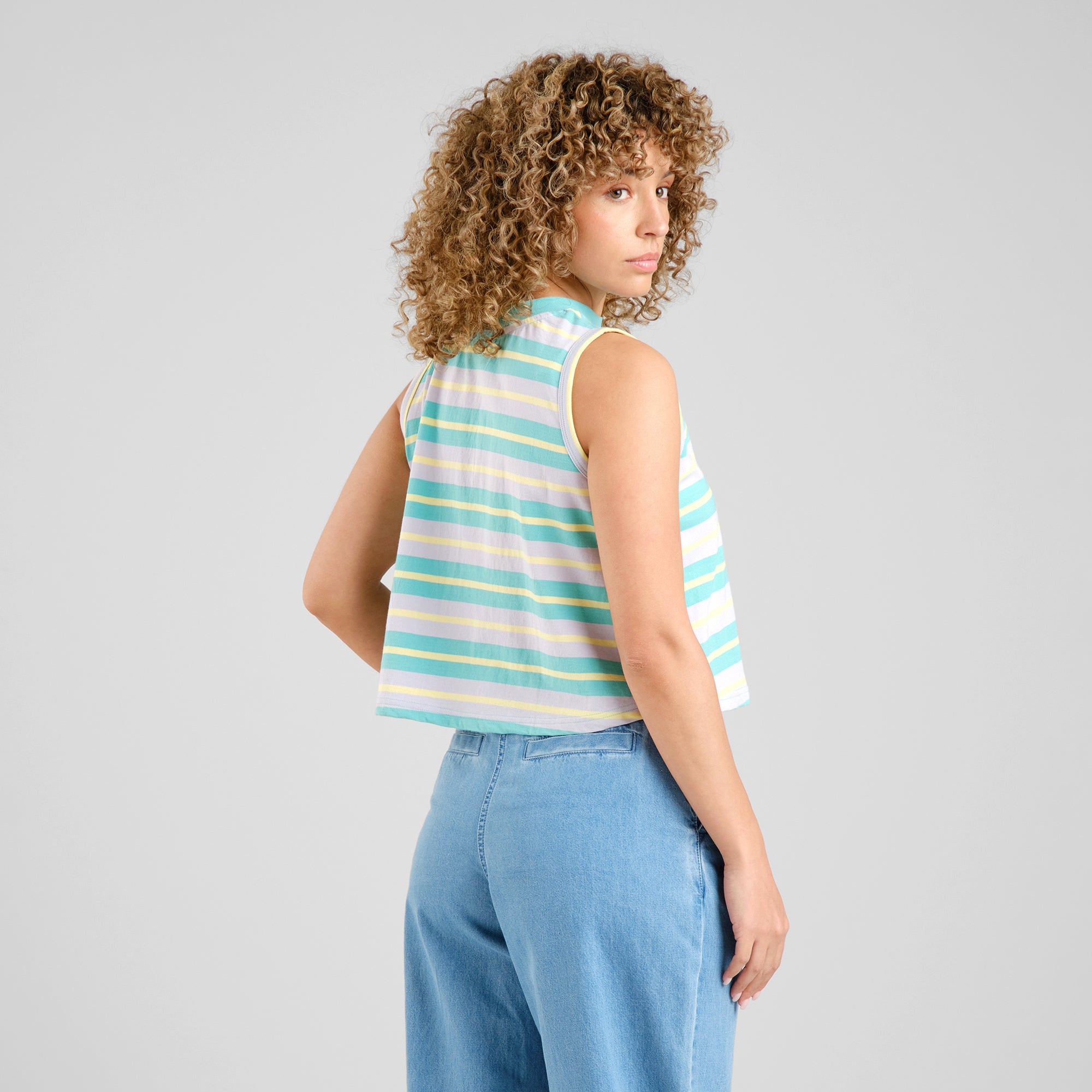 Boxy Top Namsos colorful striped made of organic cotton
