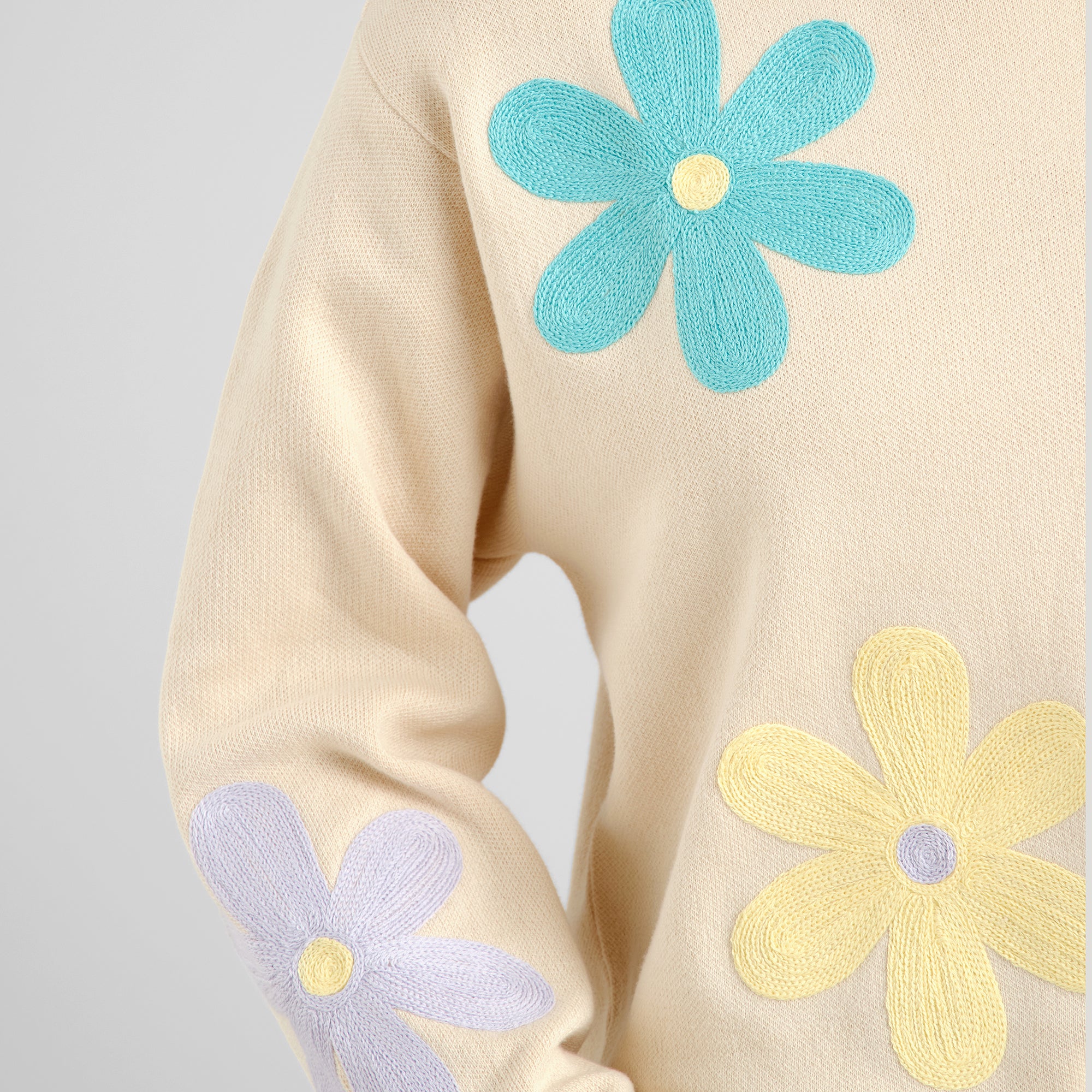 Sweater Limham Flower made of organic cotton by Dedicated in Vanilla