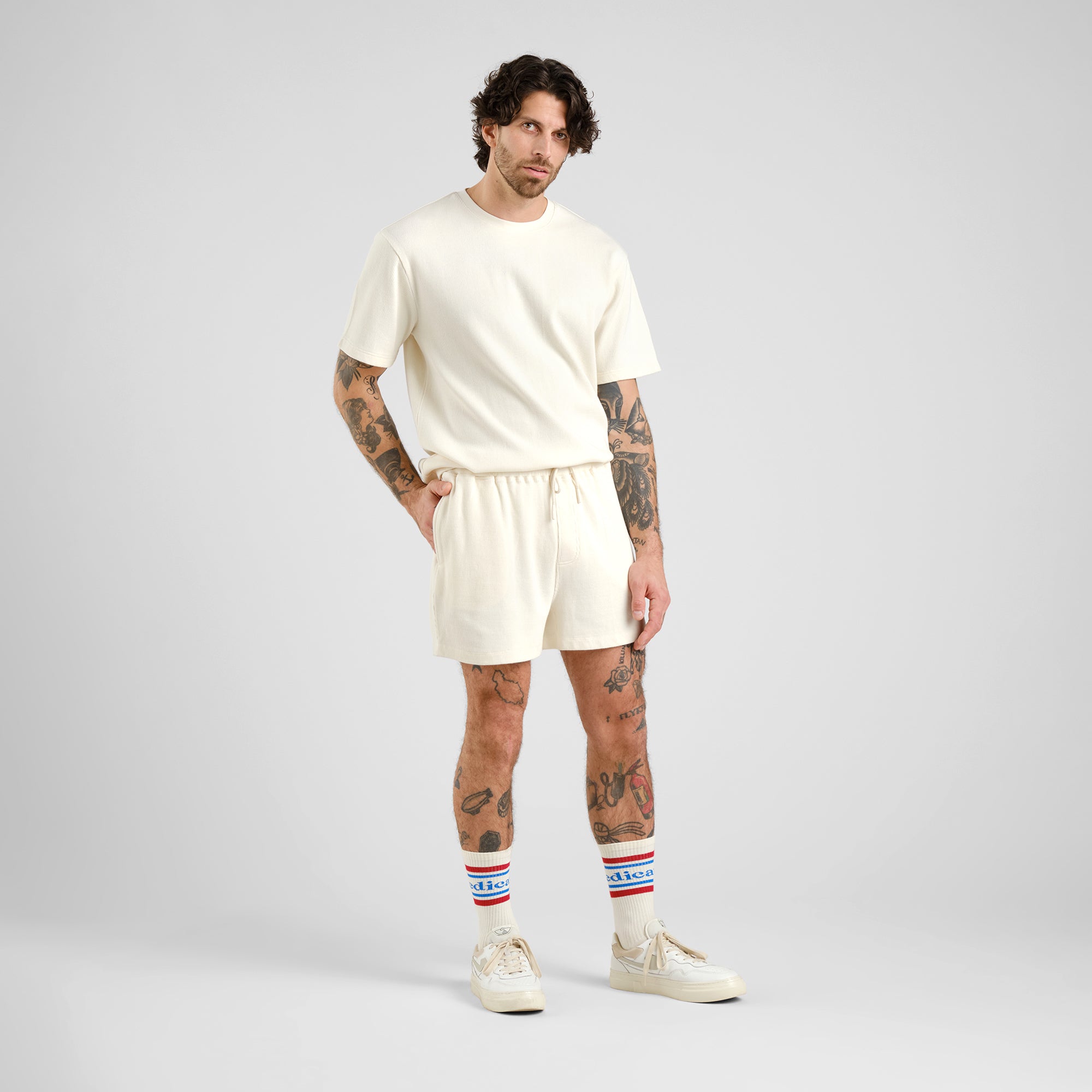 Shorts Eddingen Waffle made of 100% organic cotton by Dedicated in off-white