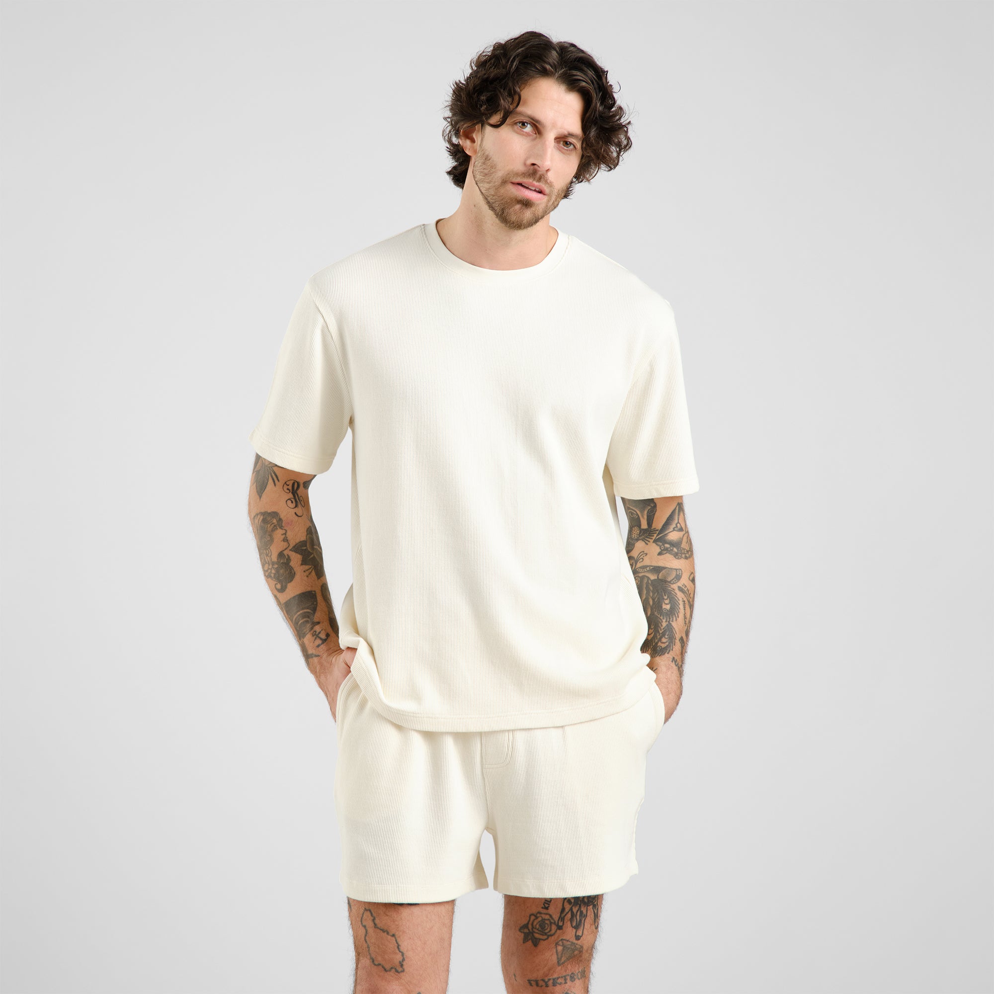 Shorts Eddingen Waffle made of 100% organic cotton by Dedicated in off-white